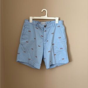 Saddlebred Men's Embroidered Chino Shorts Blue Size 34W Casual Summer